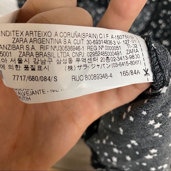 Zara | Black Star Print Ruffle Mini Dress Size Sm - Picture 11 of 15